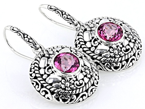 Artisan Collection of Bali™ 4.00ctw Pink Azotic Topaz Sterling Silver Earrings