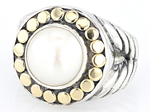 Artisan Collection of Bali™ Cultured Mabe Pearl Sterling Silver & 18K Yellow Gold Ring - Size 5