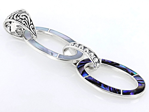 Artisan Collection of Bali™ Mother-of-Pearl & Abalone Shell Sterling Silver Link Pendant