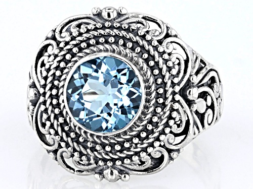 Artisan Collection of Bali™ 2.00ct Sky Blue Topaz Sterling Silver Beaded Ring - Size 10