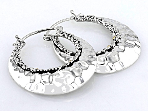 Artisan Collection of Bali™ Sterling Silver & 18K Gold Accents Floral Textured Earrings