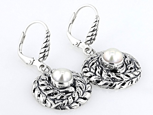 Artisan Collection of Bali™ 5.5-6.5mm Cultured Freshwater Pearl Sterling Silver Swirl Earrings