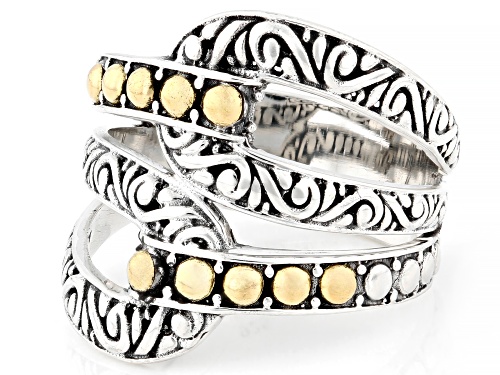 Artisan Collection of Bali™ Sterling Silver With 18K Gold Accents Multi-Row Ring - Size 6
