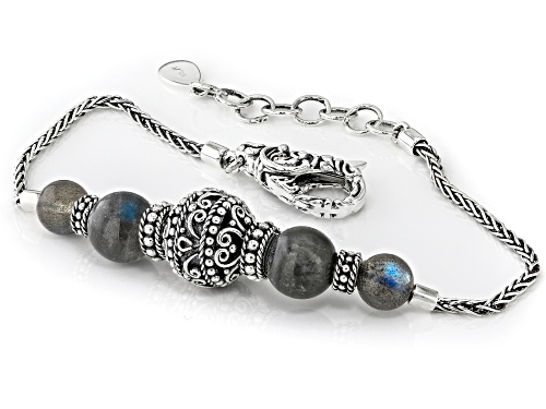 Artisan Collection of Bali™ 6-8mm Labradorite Sterling Silver Beaded Bracelet - Size 7