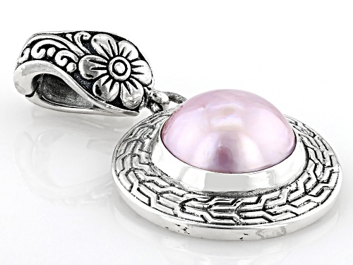 Artisan Collection of Bali™ 12.5-13.5mm Cultured Pink Mabe Pearl Sterling Silver Enhancer Pendant