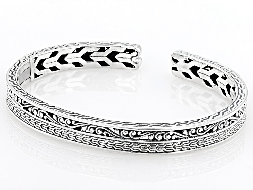 Artisan Collection of Bali™ Sterling Silver Hammered & Filigree Cuff Bracelet - Size 6.75