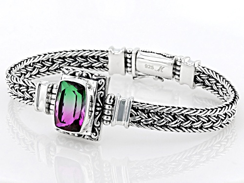Artisan Collection of Bali™ 5.48ct Watermelon Quartz™ Triplet Sterling Silver Bracelet - Size 7.5