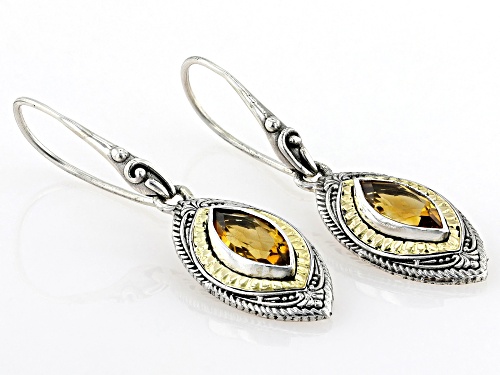 Artisan Collection of Bali™ 1.36ctw Citrine Sterling Silver & 18K Gold Accent Earrings