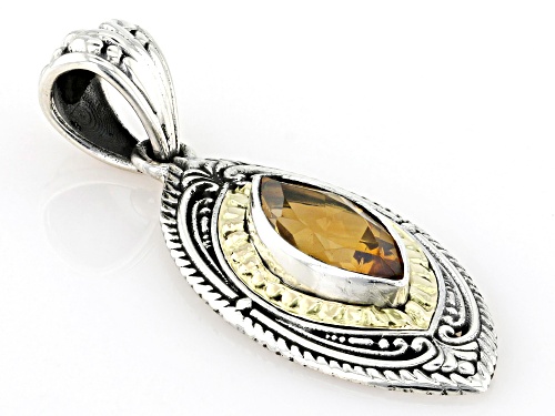 Artisan Collection of Bali™ 1.40ct Citrine Sterling Silver & 18K Gold Accent Pendant