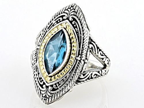 Artisan Collection of Bali™  1.91ct Blue Topaz Sterling Silver & 18K Gold Accent Ring - Size 8