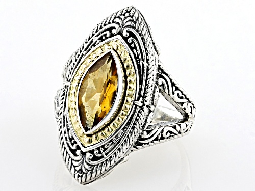 Artisan Collection of Bali™ 1.40ct Citrine Sterling Silver & 18K Gold Accent Ring - Size 10