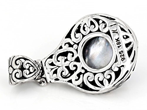 Artisan Collection of Bali™ 12-13mm Cultured Blue Mabe Pearl Silver & 18K Gold Accent Pendant