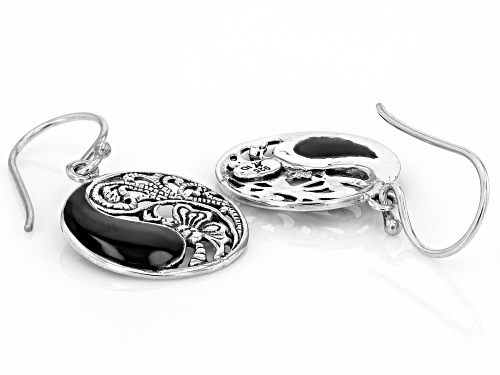 Artisan Collection of Bali™ Black Shell Sterling Silver Swirl Earring