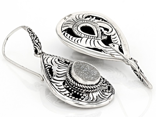 Artisan Collection of Bali™ 10x8mm White Drusy Quartz Sterling Silver Earrings