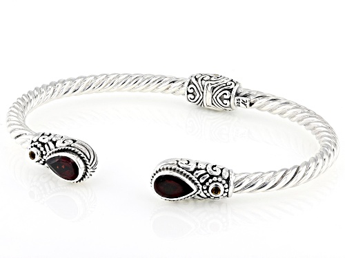Artisan Collection of Bali™ 2.06ctw Red Garnet & 0.07ctw Citrine Sterling Silver Bracelet - Size 6.75