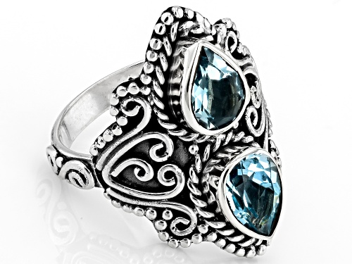 Artisan Collection of Bali™ 2.00ctw Blue Topaz Sterling Silver 2-Stone Ring - Size 7