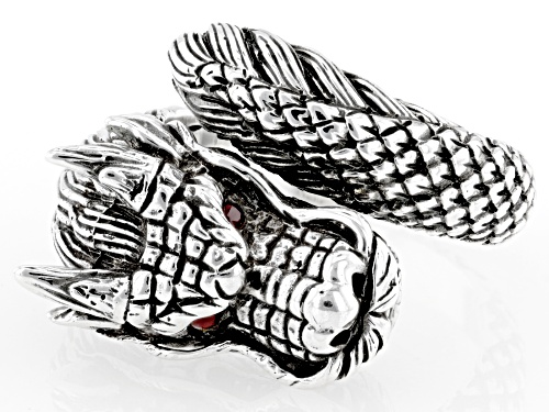 Artisan Collection of Bali™ 0.08ctw Red Ruby Sterling Silver Dragon Ring - Size 6