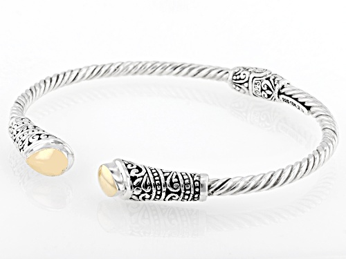 Artisan Collection of Bali™ Sterling Silver & 18K Gold Accent Cuff Bracelet - Size 6.75