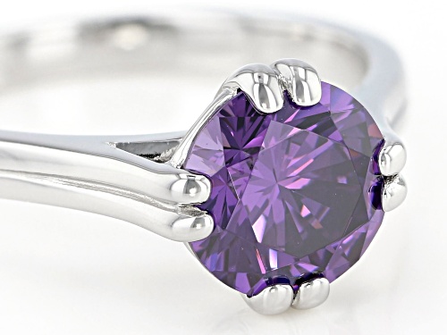 Bella Luce ® 3.62ctw Amethyst Simulant Rhodium Over Sterling Silver Ring - Size 7