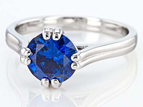 Bella Luce ® 3.17ctw Blue Sapphire Simulant Rhodium Over Sterling Silver Ring - Size 6