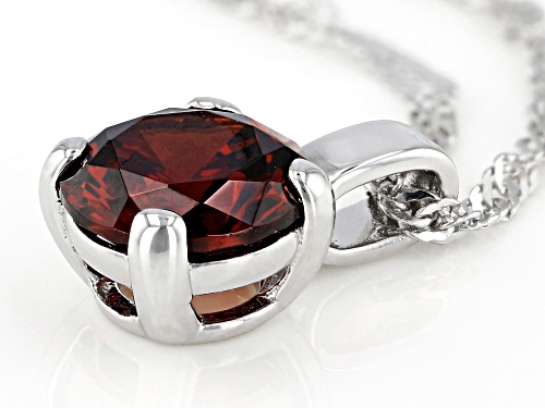 Bella Luce ® 3.31ctw Garnet Simulant Rhodium Over Sterling Silver Pendant With Chain