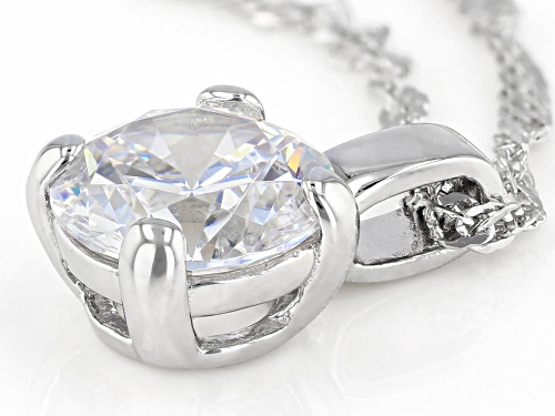 Bella Luce ® 3.45ctw White Diamond Simulant Rhodium Over Sterling Silver Pendant With Chain