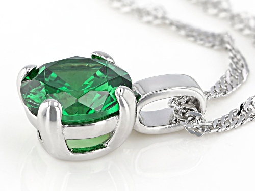 Bella Luce ® 3.32ctw Emerald Simulant Rhodium Over Sterling Silver Pendant With Chain
