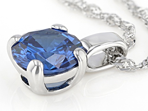 Bella Luce ® 3.17ctw Lab Created Blue Sapphire Rhodium Over Sterling Silver Pendant With Chain