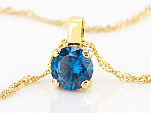 Bella Luce ® 3.17ctw Blue Sapphire Simulant Eterno™ Yellow Pendant With Chain