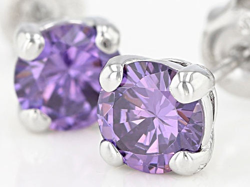 Bella Luce ® 3.18ctw Amethyst Simulant Rhodium Over Sterling Silver Earrings