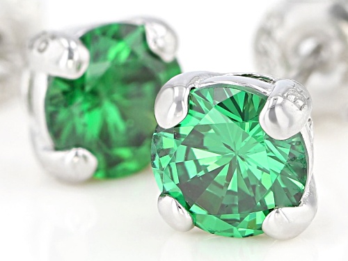 Bella Luce ® 2.70ctw Emerald Simulant Rhodium Over Sterling Silver Earrings