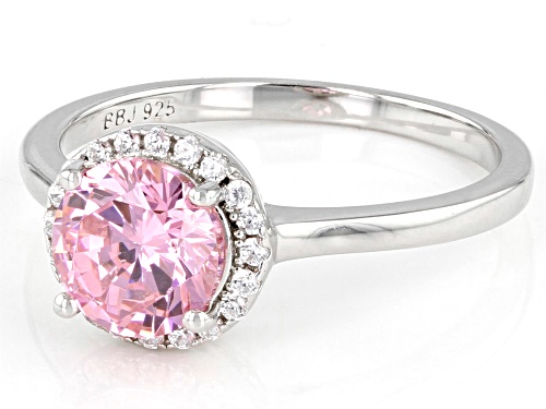 Bella Luce ® 2.59ctw Pink And White Diamond Simulants Rhodium Over Sterling Silver Ring - Size 9