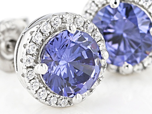 Bella Luce ® 2.80ctw Tanzanite And White Diamond Simulants Rhodium Over Sterling Silver Earrings