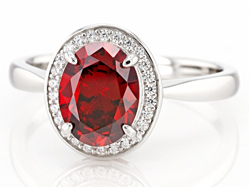 Bella Luce ® 3.27ctw Garnet And White Diamond Simulants Rhodium Over Sterling Silver Ring - Size 7