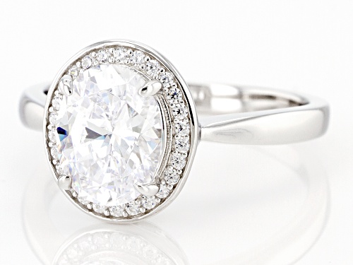 Bella Luce ® 3.63ctw White Diamond Simulant Rhodium Over Sterling Silver Ring (1.99ctw DEW) - Size 9