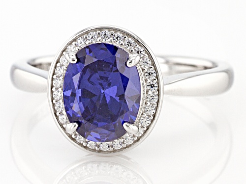 Bella Luce ® 3.22ctw Tanzanite And White Diamond Simulants Rhodium Over Sterling Silver Ring - Size 10