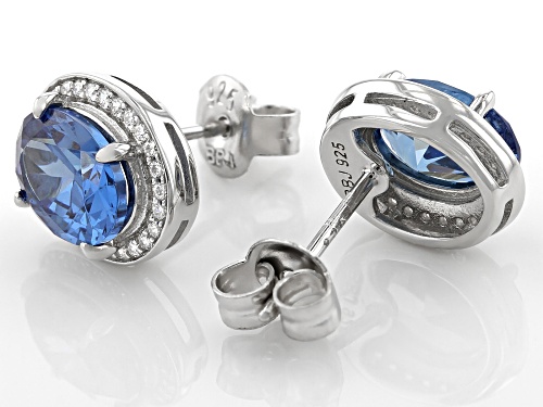Bella Luce ® Blue Sapphire And White Diamond Simulants Rhodium Over Sterling Silver Earrings