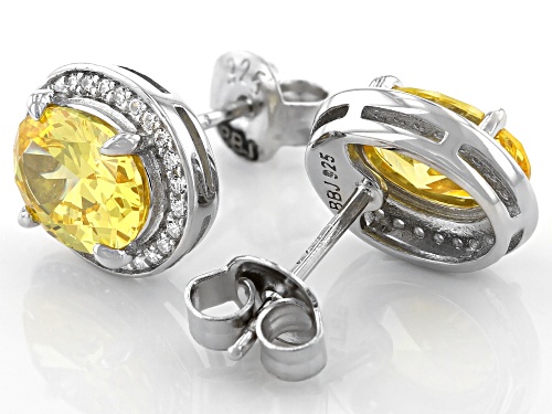 Bella Luce ® 4.36ctw Topaz And White Diamond Simulants Rhodium Over Sterling Silver Earrings