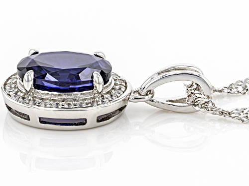 Bella Luce® Esotica™ Tanzanite And White Diamond Simulants Rhodium Over Silver Pendant With Chain