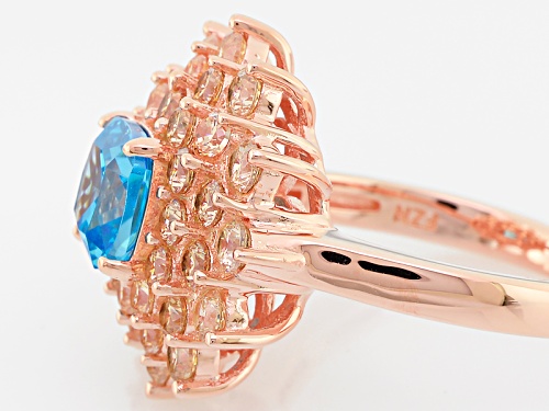 Bella Luce ®Esotica™5.03ctw Neon Apatite And Champagne Diamond Simulants Eterno ™ Rose Ring - Size 8