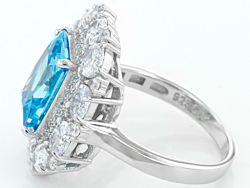 Bella Luce ® 8.92ctw Neon Apatite And White Diamond Simulants Rhodium Over Sterling Silver Ring - Size 11