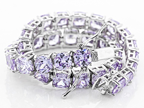 Bella Luce ®25.90ctw Lavender Diamond Simulant Rhodium Over Sterling Silver Bracelet(16.10ctw Dew) - Size 7.5