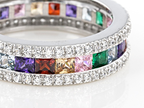 Bella Luce ® 4.57ctw Multicolor Gemstone Simulants Rhodium Over Sterling Silver Ring - Size 5