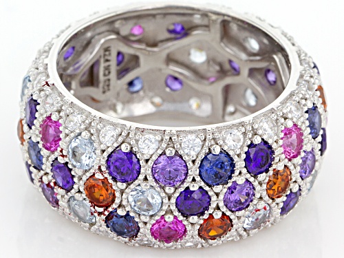 Bella Luce ® 9.50ctw Multicolor Gemstone Simulants Rhodium Over Sterling Silver Ring - Size 7
