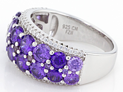 Bella Luce ® 6.09ctw Purple And White Diamond Simulants Rhodium Over Sterling Silver Ring - Size 5