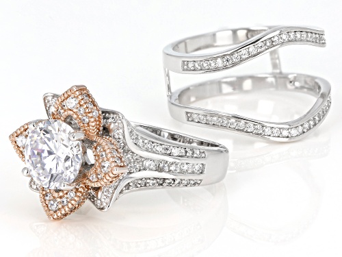 Bella Luce®5.49ctw Rhodium and 14k Rose Gold Over Sterling Silver Ring With Guard(3.20ctw DEW) - Size 5