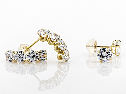 Bella Luce ® 4.77CTW White Diamond Simulant 14K Yellow Gold Earrings Set Of 2