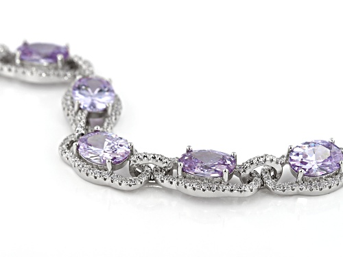 Bella Luce ® 33.39CTW Lavender & White Diamond Simulants Rhodium Over Sterling Silver Bracelet - Size 8