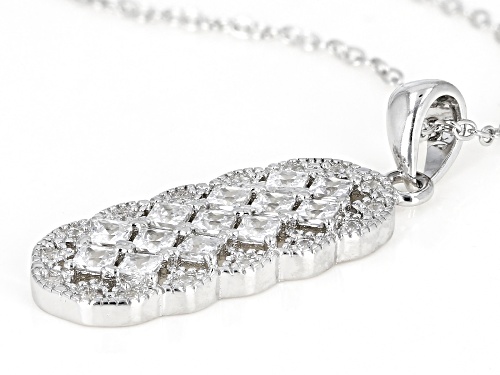 Bella Luce ® 1.42CTW White Diamond Simulant Rhodium Over Silver Pendant With Chain