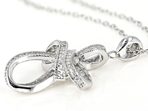 Bella Luce ® 0.78CTW White Diamond Simulant Rhodium Over Sterling Silver Cross Pendant With Chain